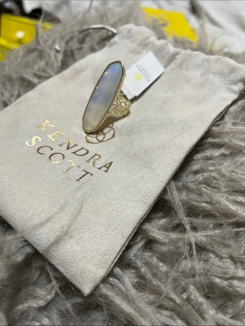 Kendra Scott Gold Ring with Opalescent Marquise Stone